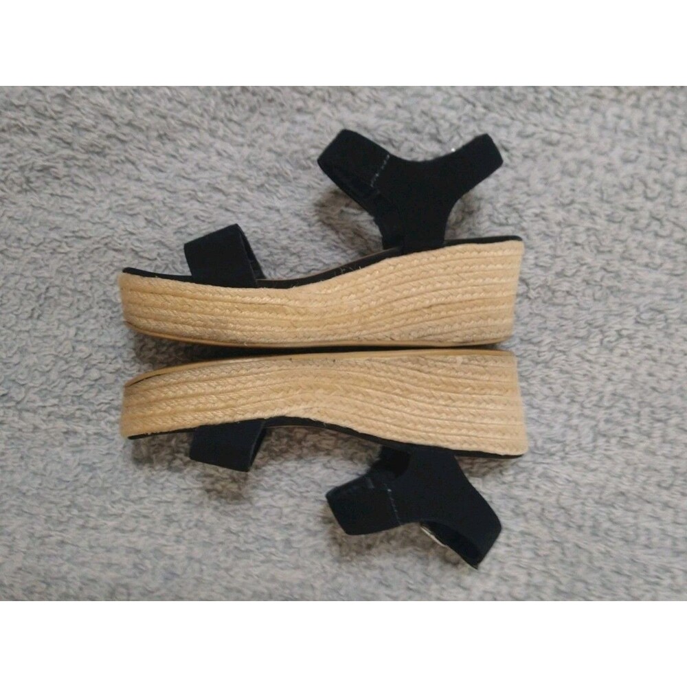 Rue 21 Espadrilles Strap Sandals Sz 8.5 Black Beachy Boho